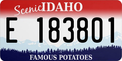 ID license plate E183801