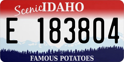 ID license plate E183804