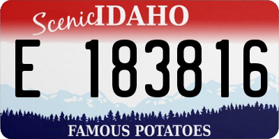 ID license plate E183816