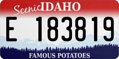 ID license plate E183819