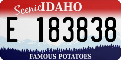 ID license plate E183838