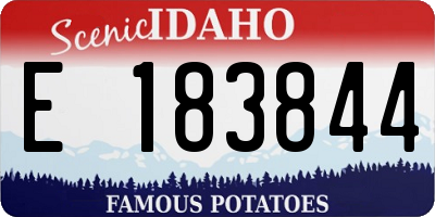 ID license plate E183844