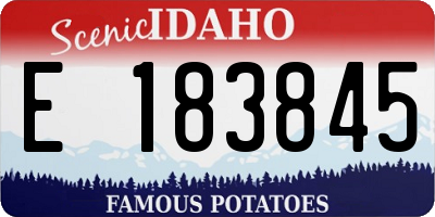 ID license plate E183845