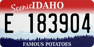 ID license plate E183904