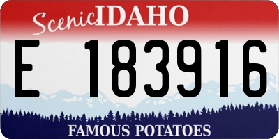 ID license plate E183916