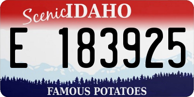 ID license plate E183925