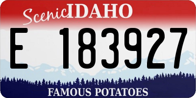 ID license plate E183927