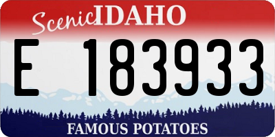 ID license plate E183933
