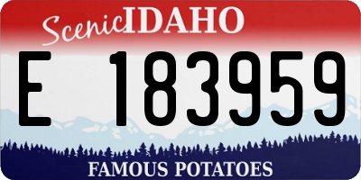 ID license plate E183959