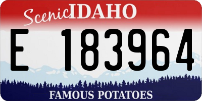 ID license plate E183964