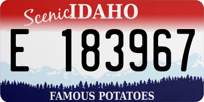 ID license plate E183967