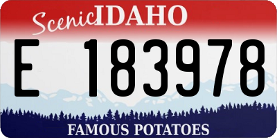 ID license plate E183978