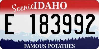 ID license plate E183992