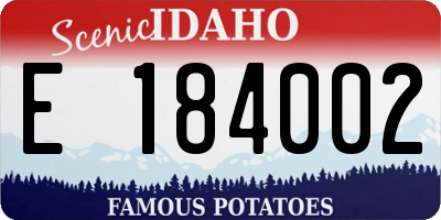 ID license plate E184002