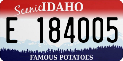 ID license plate E184005