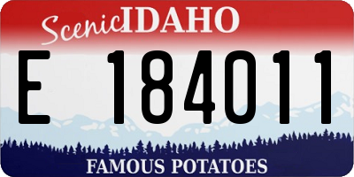 ID license plate E184011