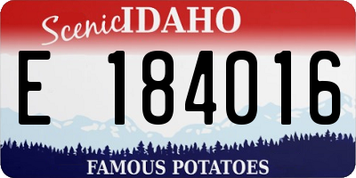 ID license plate E184016