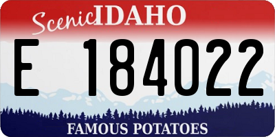 ID license plate E184022