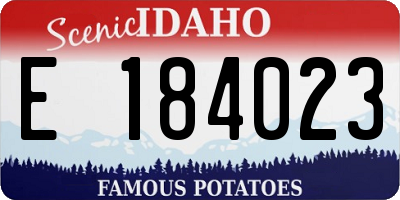 ID license plate E184023