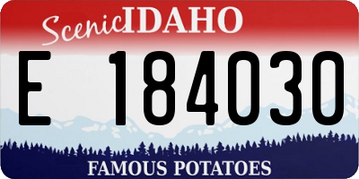 ID license plate E184030