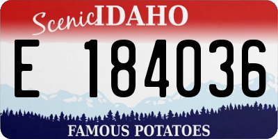 ID license plate E184036