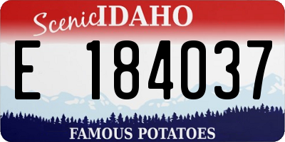 ID license plate E184037