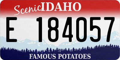 ID license plate E184057