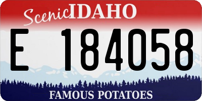 ID license plate E184058