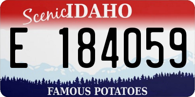 ID license plate E184059