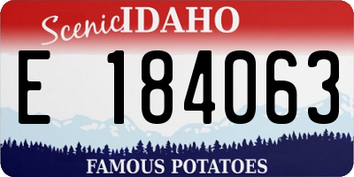 ID license plate E184063