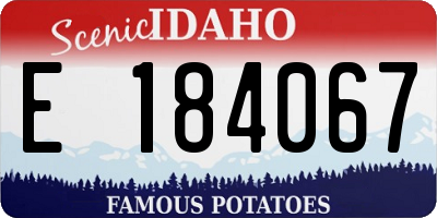 ID license plate E184067