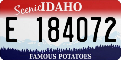 ID license plate E184072