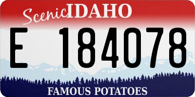 ID license plate E184078