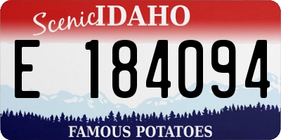 ID license plate E184094