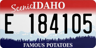 ID license plate E184105