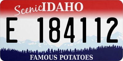 ID license plate E184112