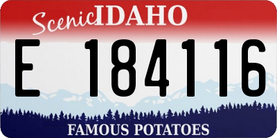 ID license plate E184116