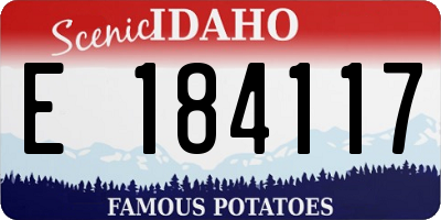 ID license plate E184117