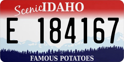 ID license plate E184167