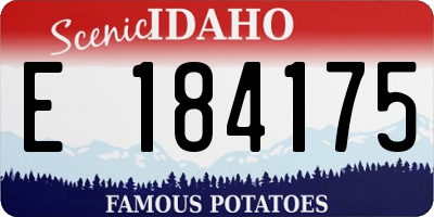ID license plate E184175