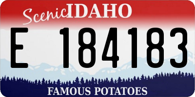 ID license plate E184183