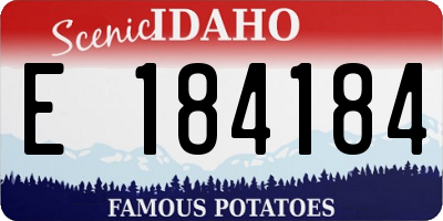 ID license plate E184184