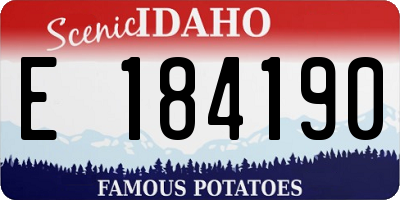 ID license plate E184190