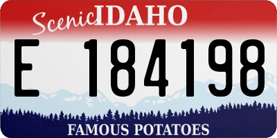 ID license plate E184198