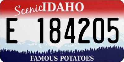 ID license plate E184205