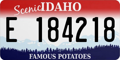 ID license plate E184218