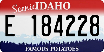 ID license plate E184228