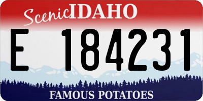 ID license plate E184231