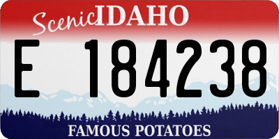 ID license plate E184238