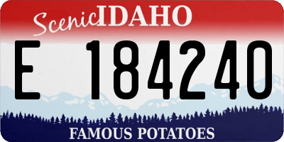 ID license plate E184240